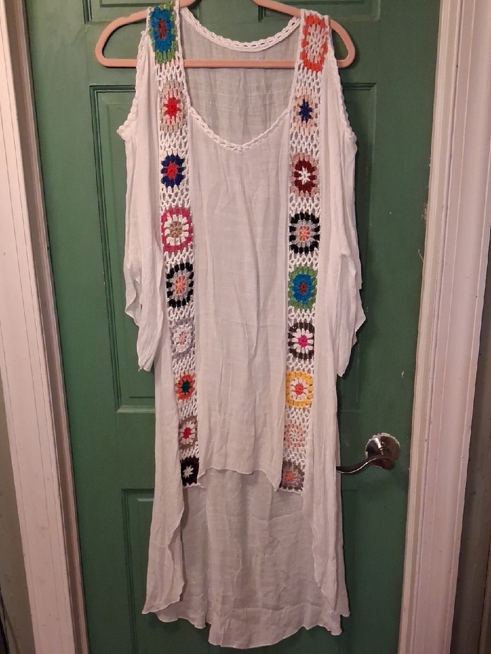 White Granny Square Dress